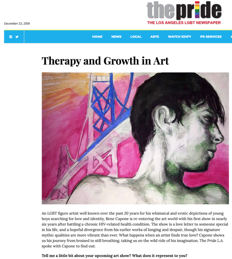 Therapy In Art article about artist Rene Capone written by Amy Patton